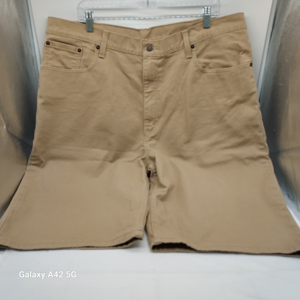 Levis 569 Loose Straight Denim Shorts Mens 40 Tan Khaki Carpenter 35569-0210